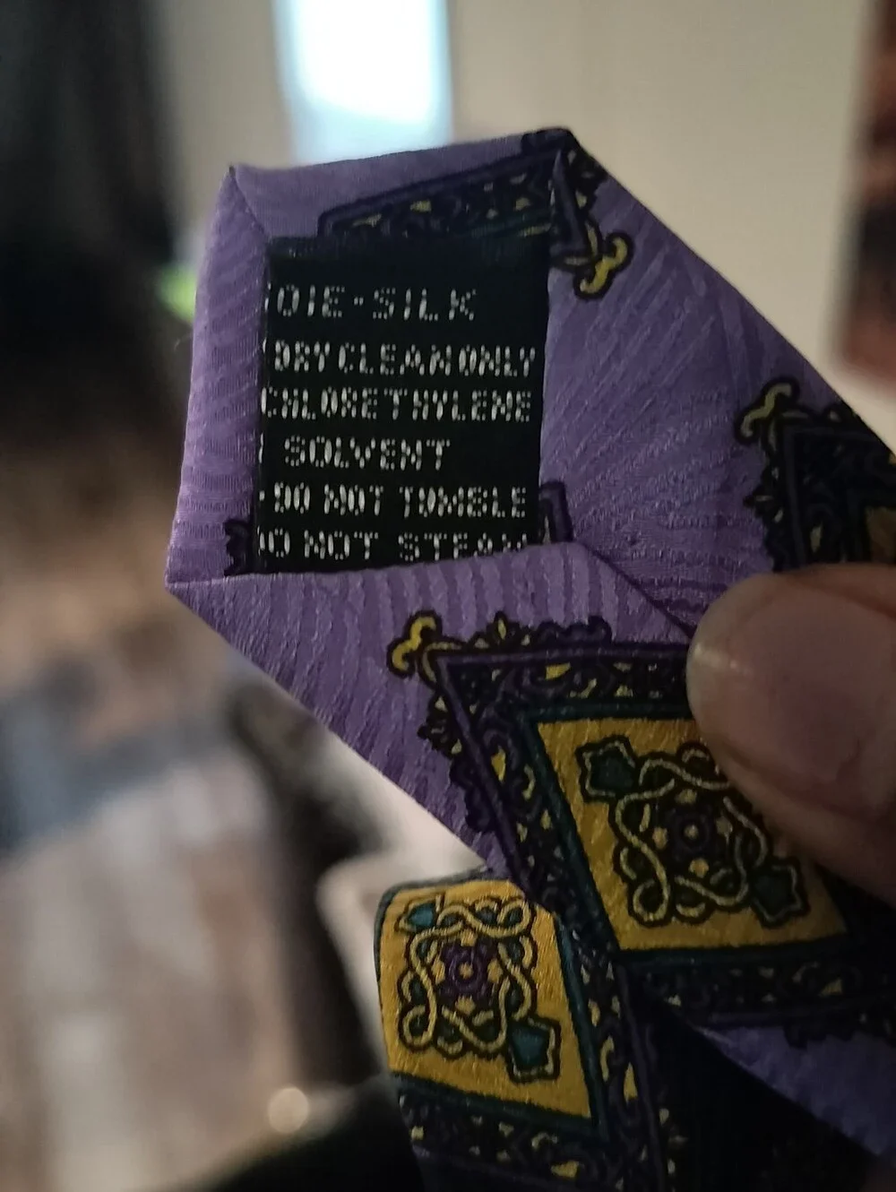 Versace Purple and Gold Diamond Medallion Tie